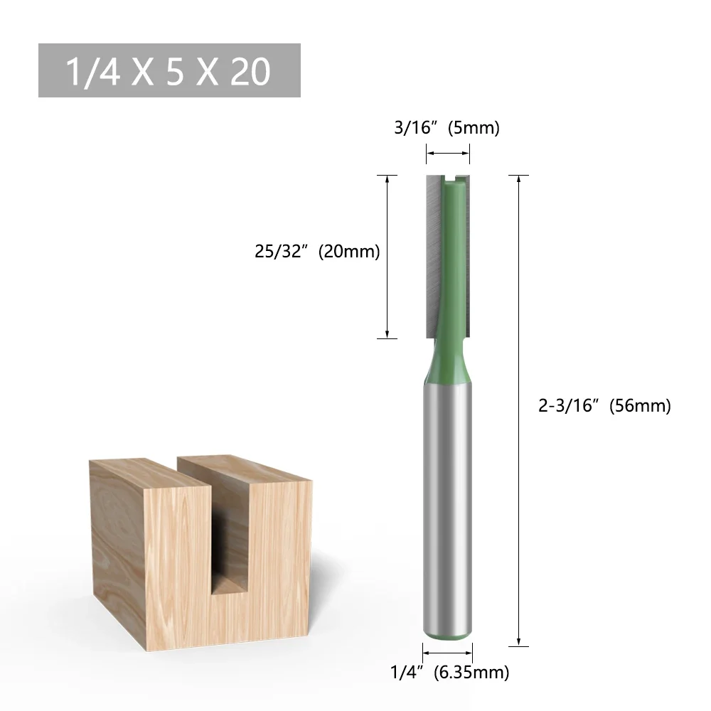 LAVIE 1 PC 1/4mm Shank ตรงบิตทังสเตนคาร์ไบด์ขลุ่ยคู่ Router Bits เครื่องตัดไม้เครื่องมือ C07-002