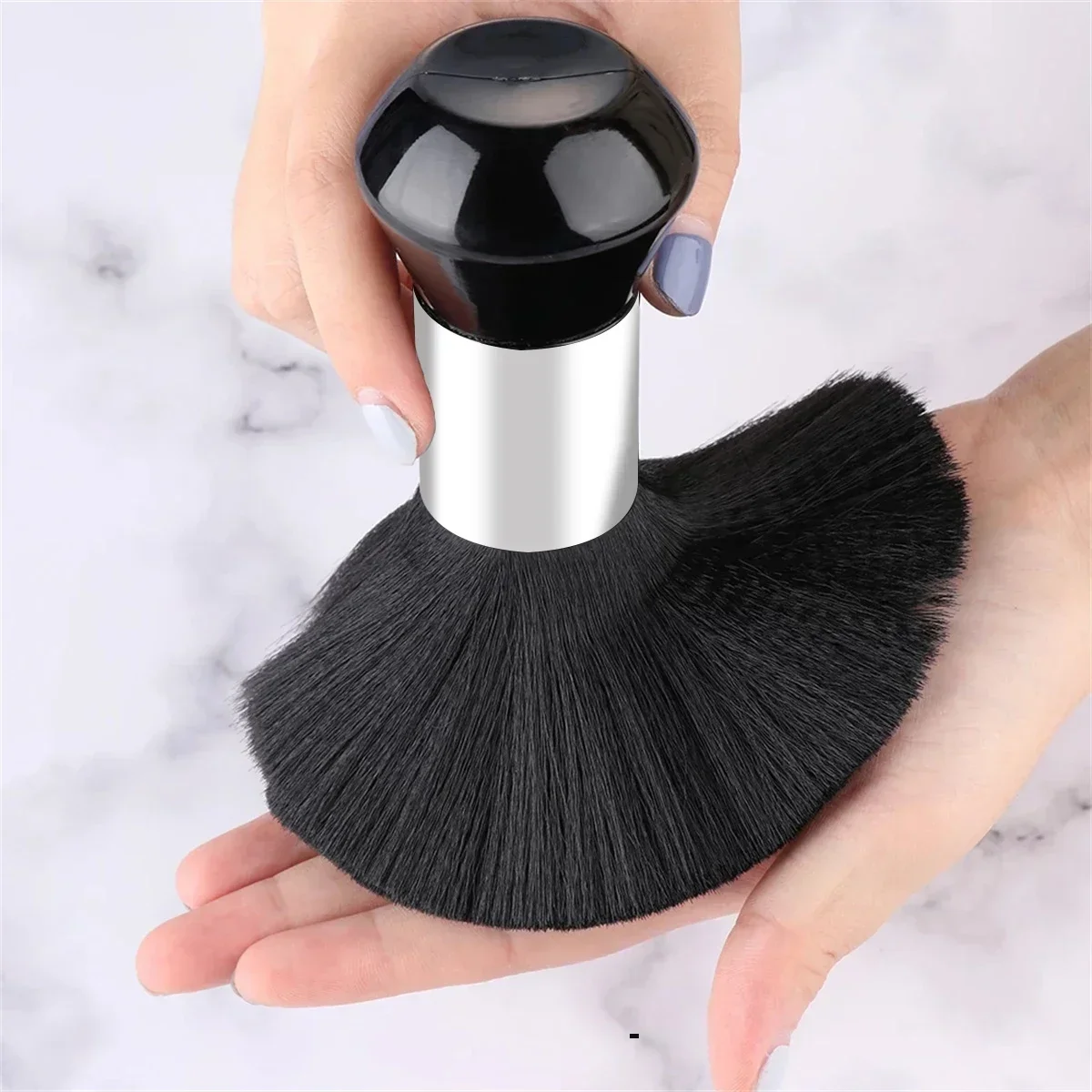 Brosse à cheveux noire pour salon de coiffure, plumeau de livres de balayage de cou, outils de coupe de cheveux, accessoires de barbier