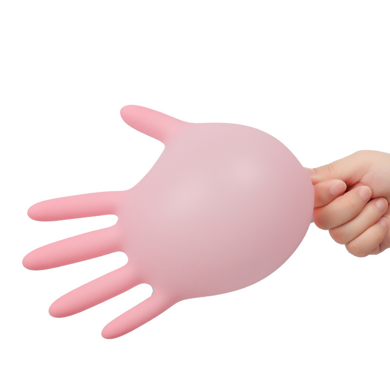 20/50/100 pçs luvas de nitrilo rosa luvas de látex descartáveis sem pó para limpeza doméstica salão de beleza trabalho luvas de cozinha