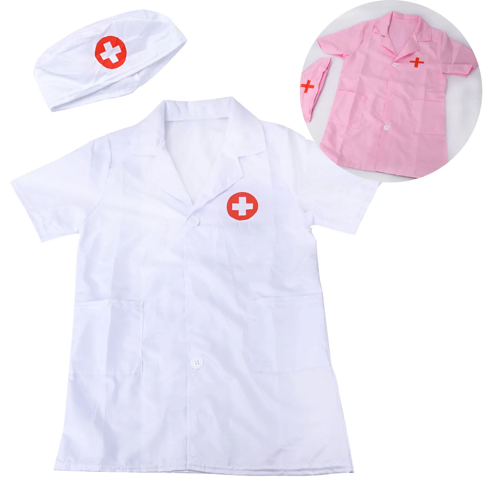 Disfraces de Cosplay para niños, uniformes de médico y enfermera para niños y niñas, disfraz de Cosplay de Navidad para niños pequeños, pies