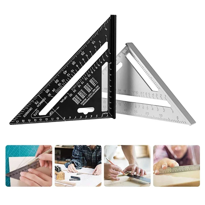 Herramientas de carpintería, regla Triangular, medidor de ángulo de aleación de aluminio, medición de velocidad métrica