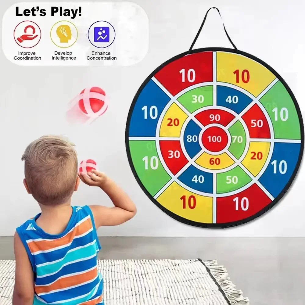 Placa dura grande para niños, pelota adhesiva de juguete, bola adhesiva, dardo interior, placa objetivo, bola con ventosa para padres e hijos al aire libre