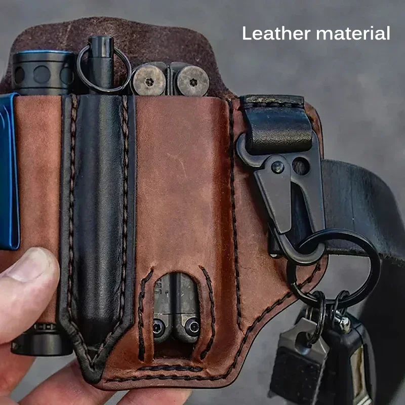 Taktische Multi Tool Gürtel Leder Tasche Tragbare Werkzeug Lagerung Tasche Holster Jagd Taille Lederman Tasche Messer Halter Schraubendreher