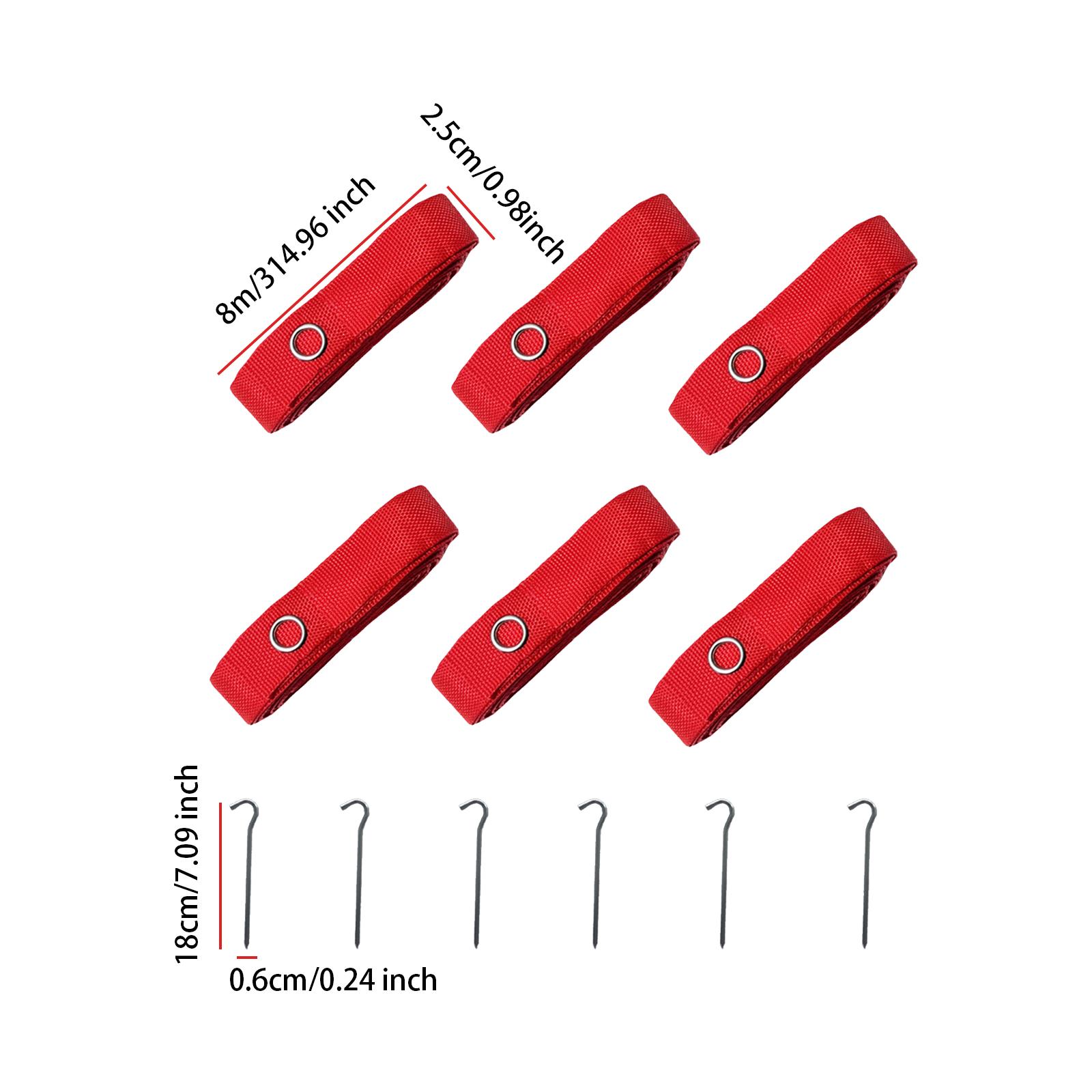 6x ビーチバレーボールライン機器ポータブル 8 メートルロングレッドラインマーキングコートマーカー砂トレーニングビーチパーティーアウトドアスポーツ