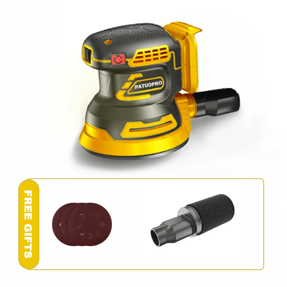 Lijadora eléctrica Orbital aleatoria sin escobillas de 125mm, amoladora de madera, pulidora, lijadora de 3 velocidades para batería Makita de 18V