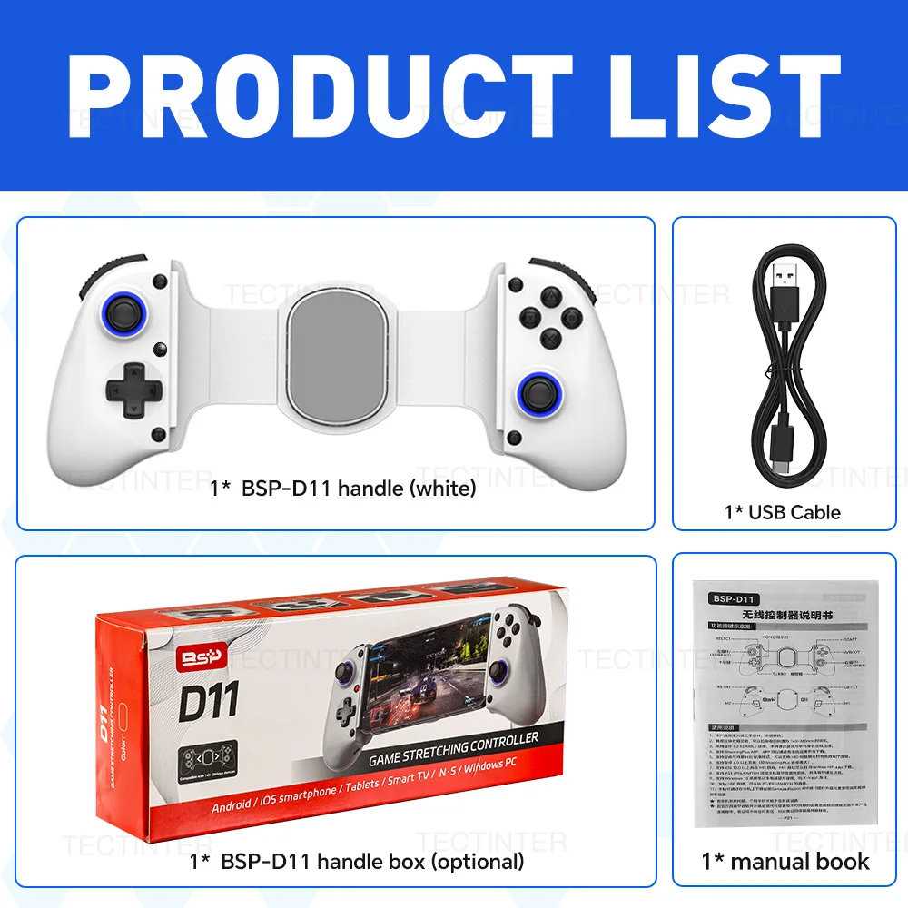 Controller wireless allungabile BSP-D11 per Nintendo Switch/PS4/PS3/XBOX Gamepad per accessori in streaming Android/Apple iOS