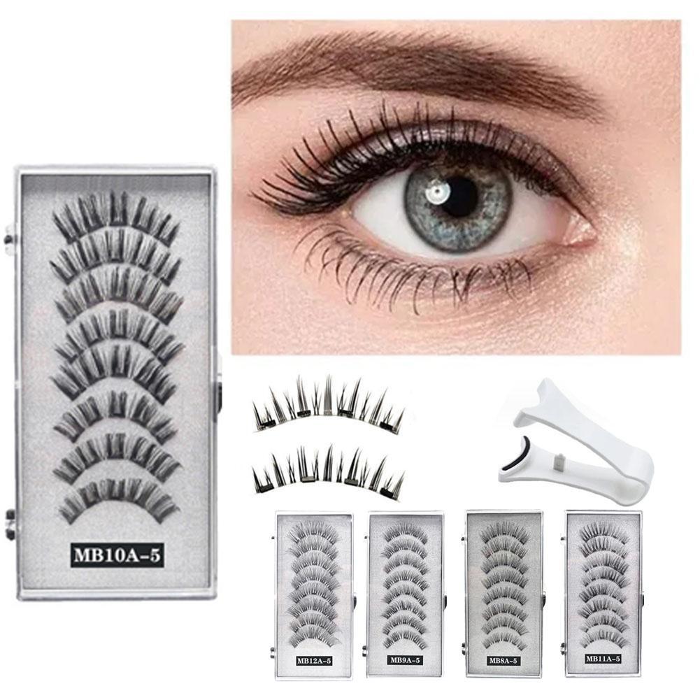 3D Natural ,With 5 Lashes Shipping Handmade Drop False Support Eyelashes Magnetic Reusable H8Y7
