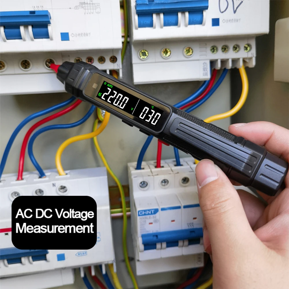 Multímetro Digital inteligente, bolígrafo Detector de voltaje de alta precisión sin contacto, 6000 recuentos, rango automático, capacitancia, probador NCV OHm