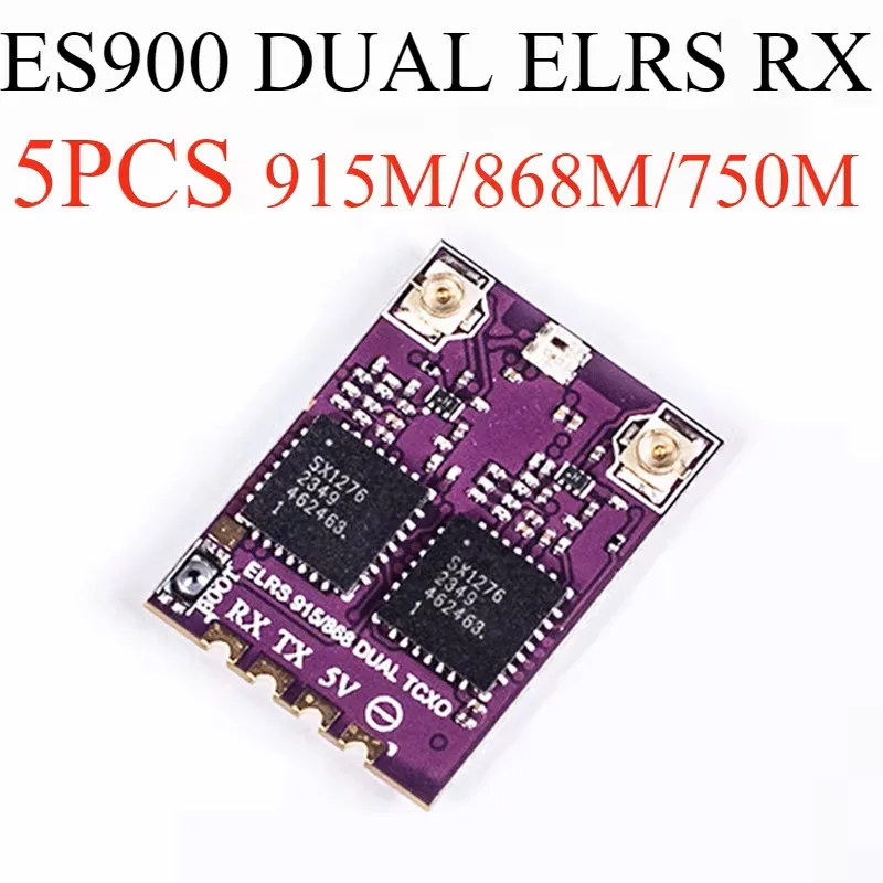 5PCS ES900 DUAL RX ELRS Diversity Receiver 915MHz / 868MHz /750MHz  Built-in TCXO for RC Airplane FPV Long Range Drone