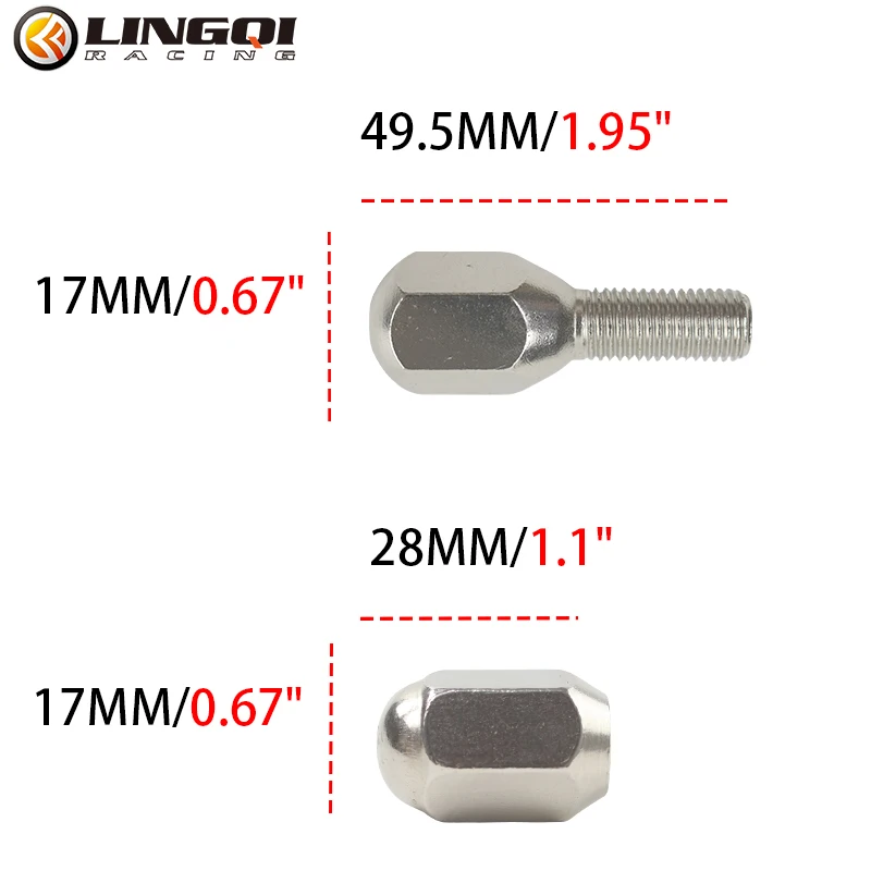 LINGQI-accesorios para cubo de rueda ATV, tuercas hexagonales M10, tornillos de perno para Kart, Buggy, UTV, Quad, Go Kart, vehículo, Moto, piezas de motocicleta
