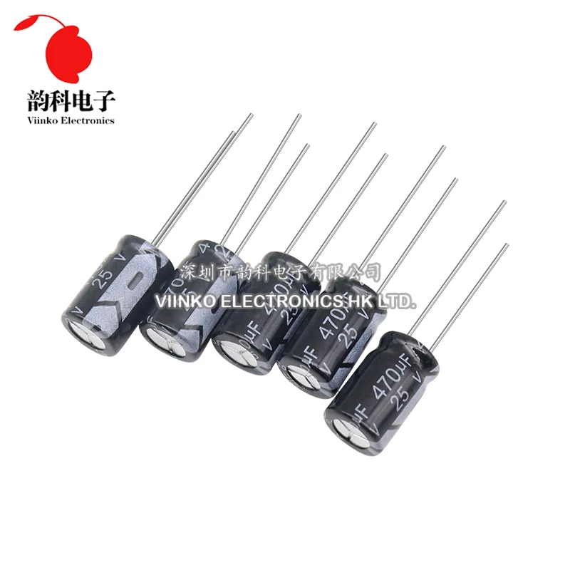 Condensador electrolítico de aluminio de 25V 10UF 22UF 33UF 47UF 100UF 220UF 470UF 680UF 1000UF 2200UF 3300UF 4700UF 6800UF 22000UF