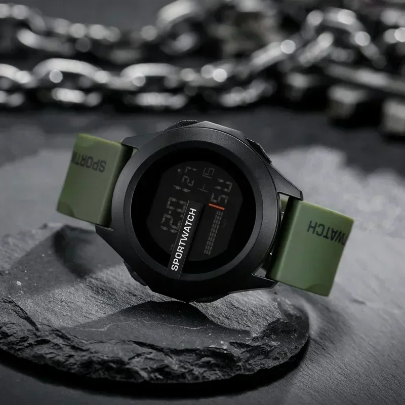 Relojes deportivos para hombre, reloj Digital de lujo, cronómetro luminoso con fecha y semana, reloj de pulsera electrónico multifunción para Fitness, reloj