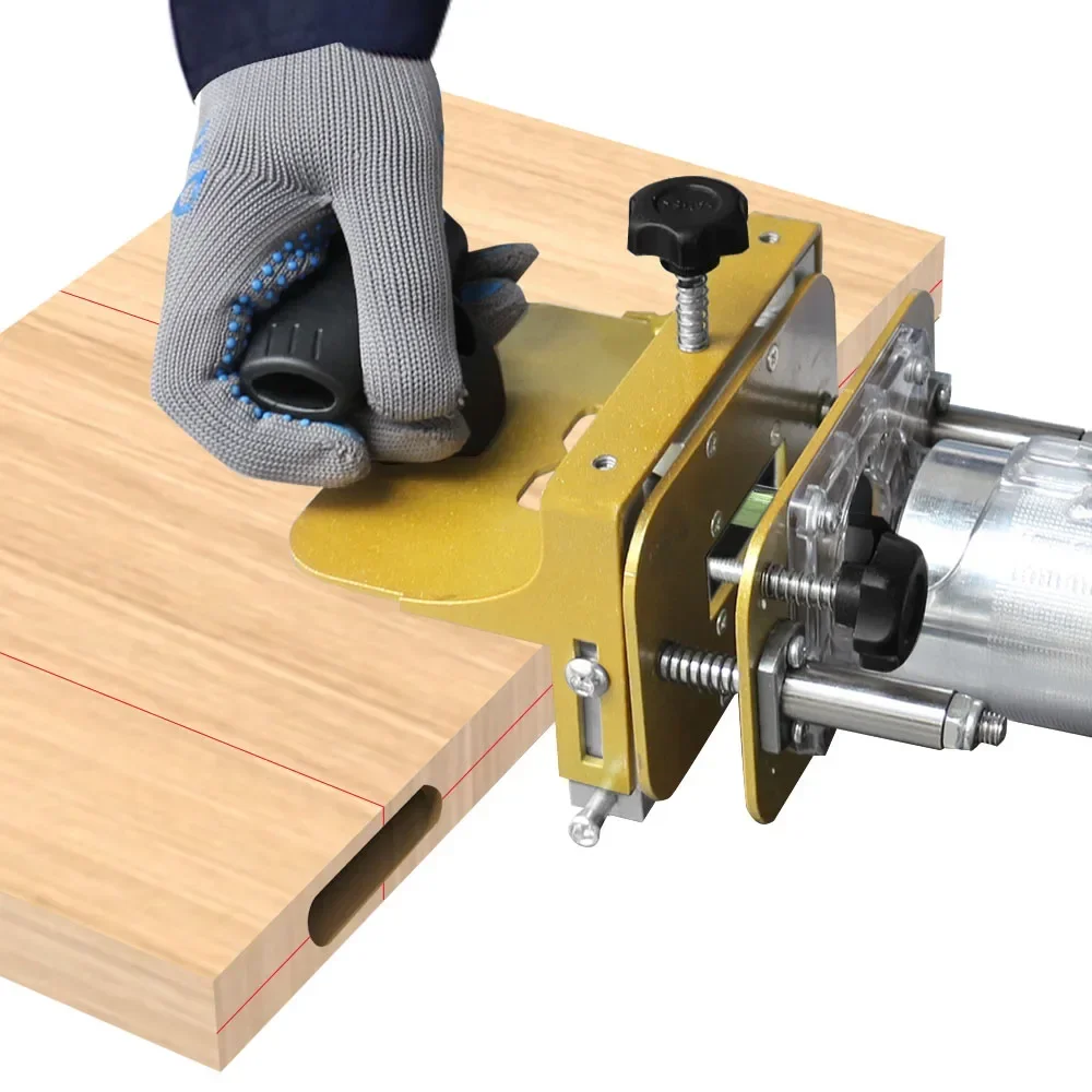Mortising Jig สําหรับ 65 มม.ตัดเครื่อง 2 In 1 Slotting Bracket ที่มองไม่เห็นตัวยึด Punch Locator Linear Track งานไม้เครื่องมือ
