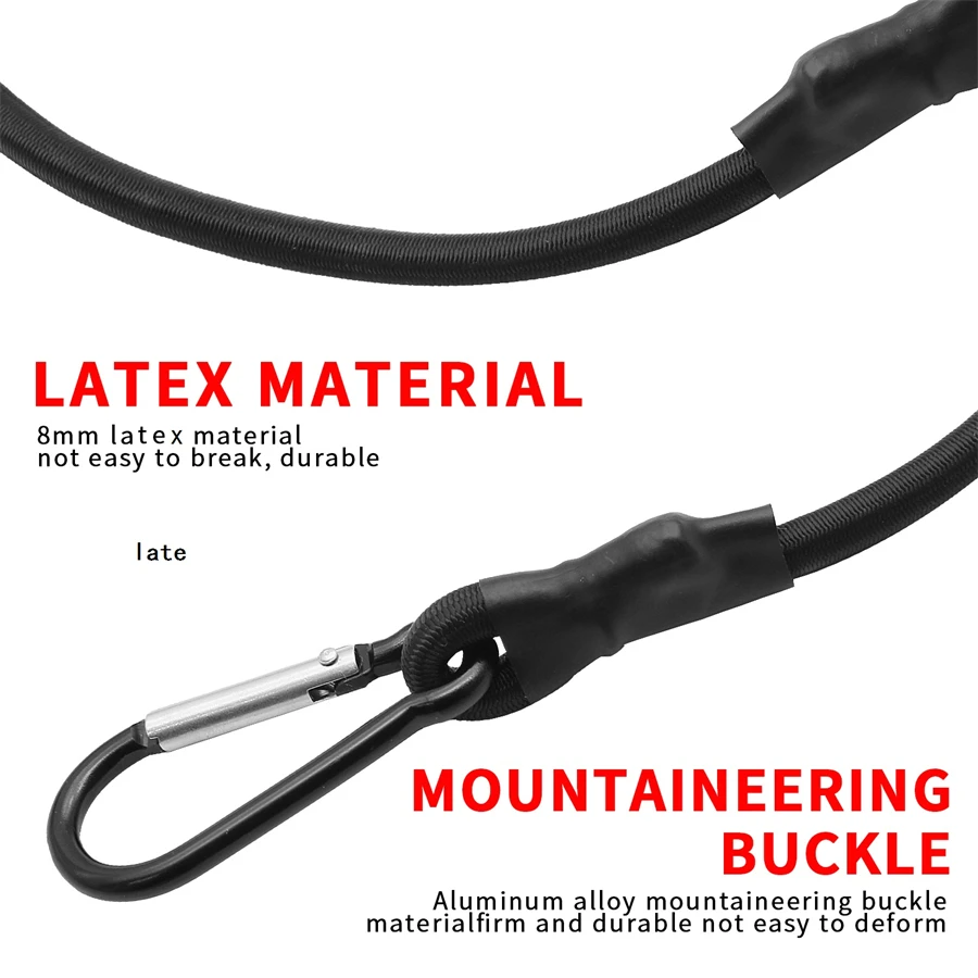 30/60/90/120/150cm estiramento cordas elásticas 8mm bungee cabos com ganchos bicicletas leves gravata bagagem do carro embalagem telhado rack cinta
