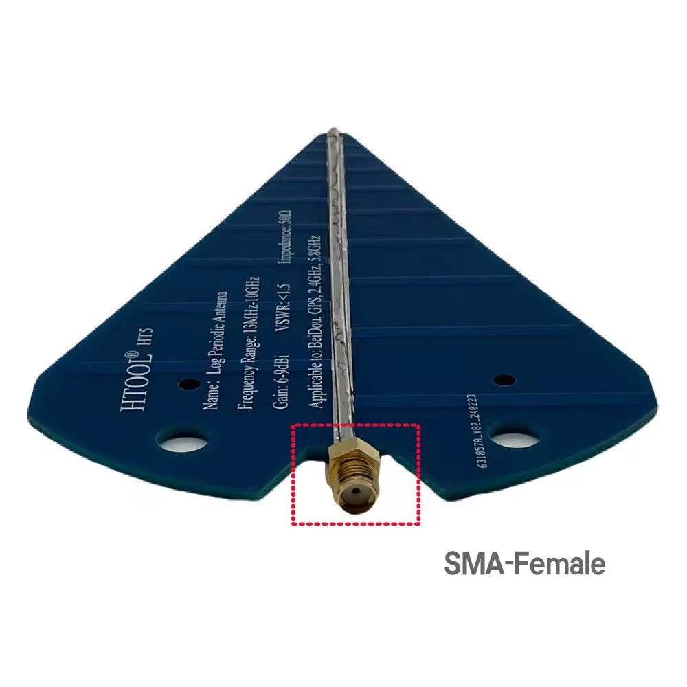 1300 MHz-10 GHz Mini Log Periodic Antenne HT5, 6–9 dB Verstärkung, horizontale/vertikale Polarisation, VSWR<1,5, SMA-Buchse, für Radarradio