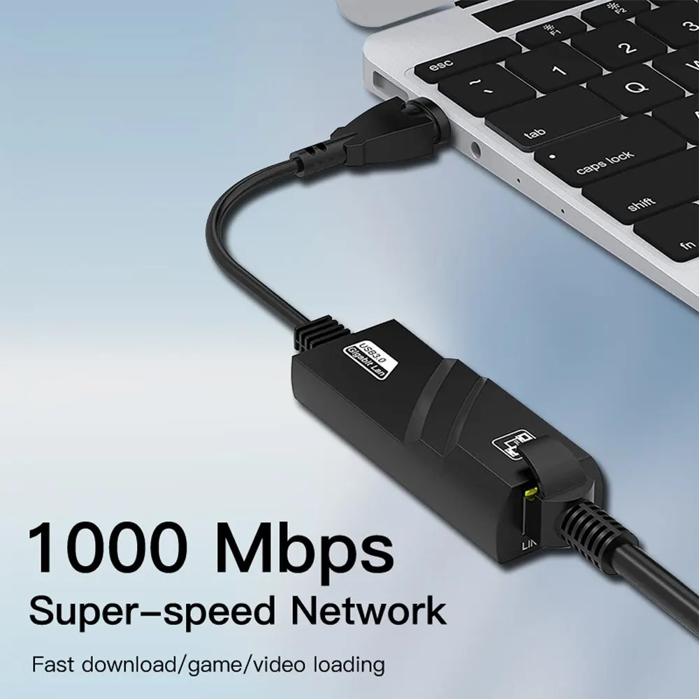 FENVI 1000Mbps USB3.0 Naar Rj45 Netwerkadapter RTL8153 Lan Ethernet Adapter 100/1000Mbps Netwerkkaart voor Macbook Laptop Win10/11