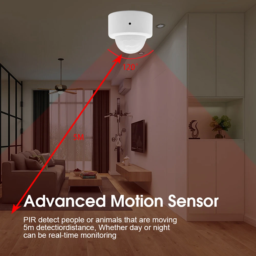 Tuya-Mini Detector de Sensor de movimiento PIR Zigbee 2 en 1 + luz Lux brillante, Sensor de alarma antirrobo de seguridad infrarroja pasiva, vida inteligente