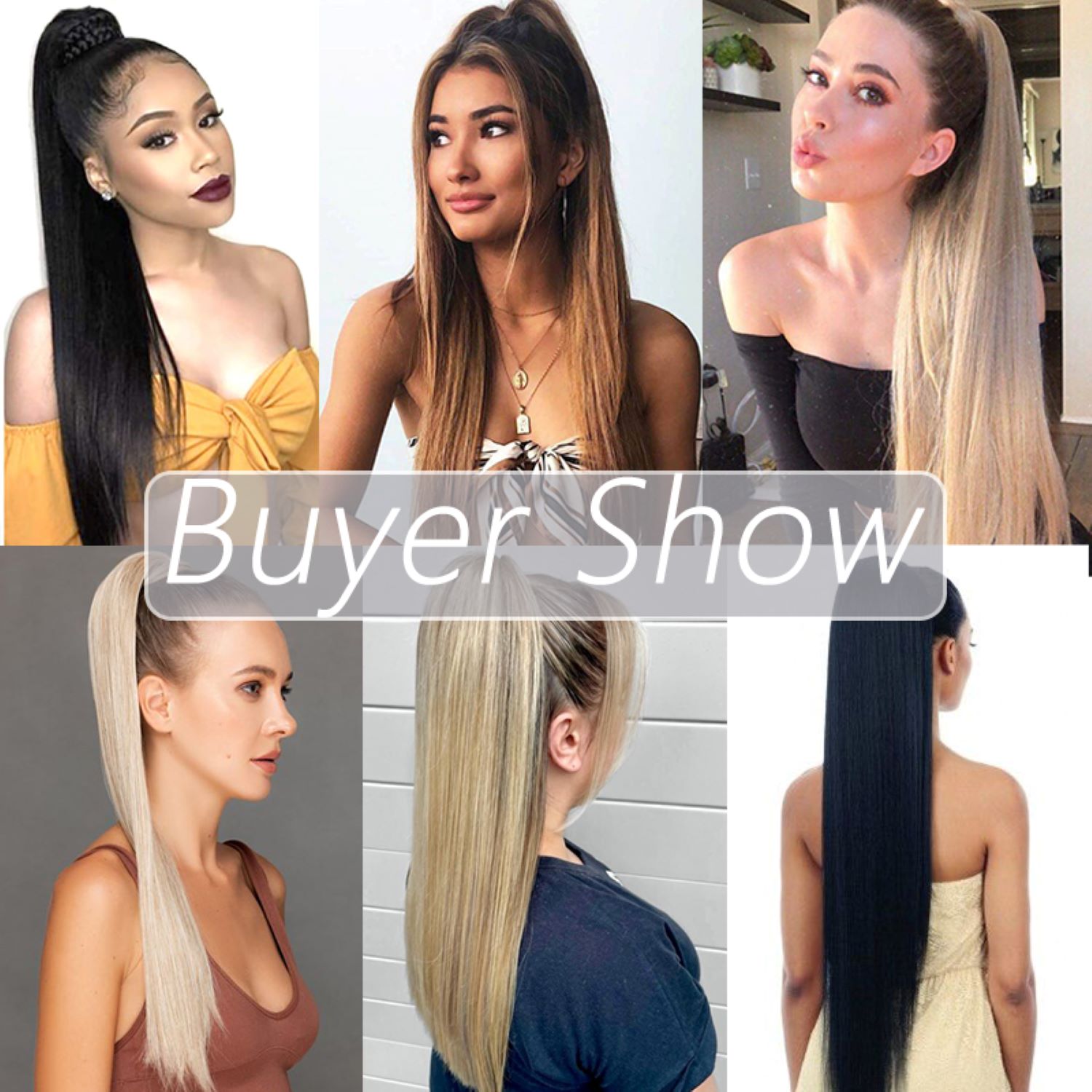 Peruca de cabelo sintético rabo de cavalo, cabelo falso, rabo de cavalo em clipe reto, com extensões de grampos de cabelo para mulheres