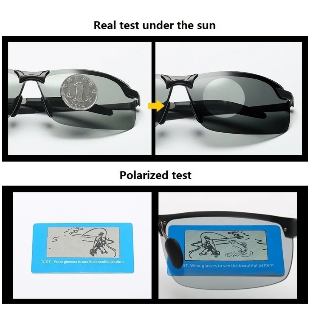 KKJOY Occhiali da sole polarizzati fotocromatici camaleonte UV400 Visione notturna diurna per la guida e la pesca