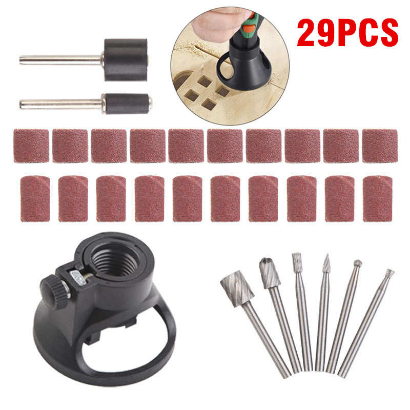 Woodworking Locator with Routing Router Drill Bits Set Rotating Engraving Carbide Electric Grinder Holder for Dremel Rotary Tool