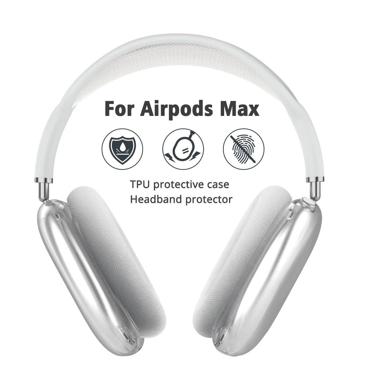 Mềm Mại Chống Trầy Xước Trong Suốt Cho AirPods Max TPU Không Dây Chống Sốc Tai Nghe Ốp Lưng Bảo Vệ Tấm Bảo Vệ
