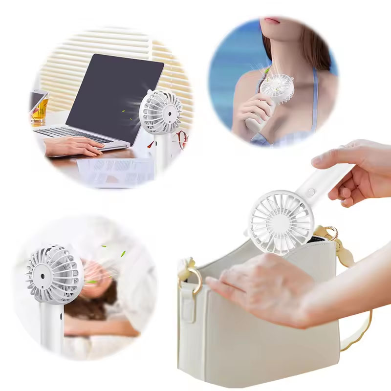 Mini ventilador portátil usb recarregável ventiladores mesa com base pequena maquiagem cílios refrigerador feminino meninas escritório ao ar livre branco