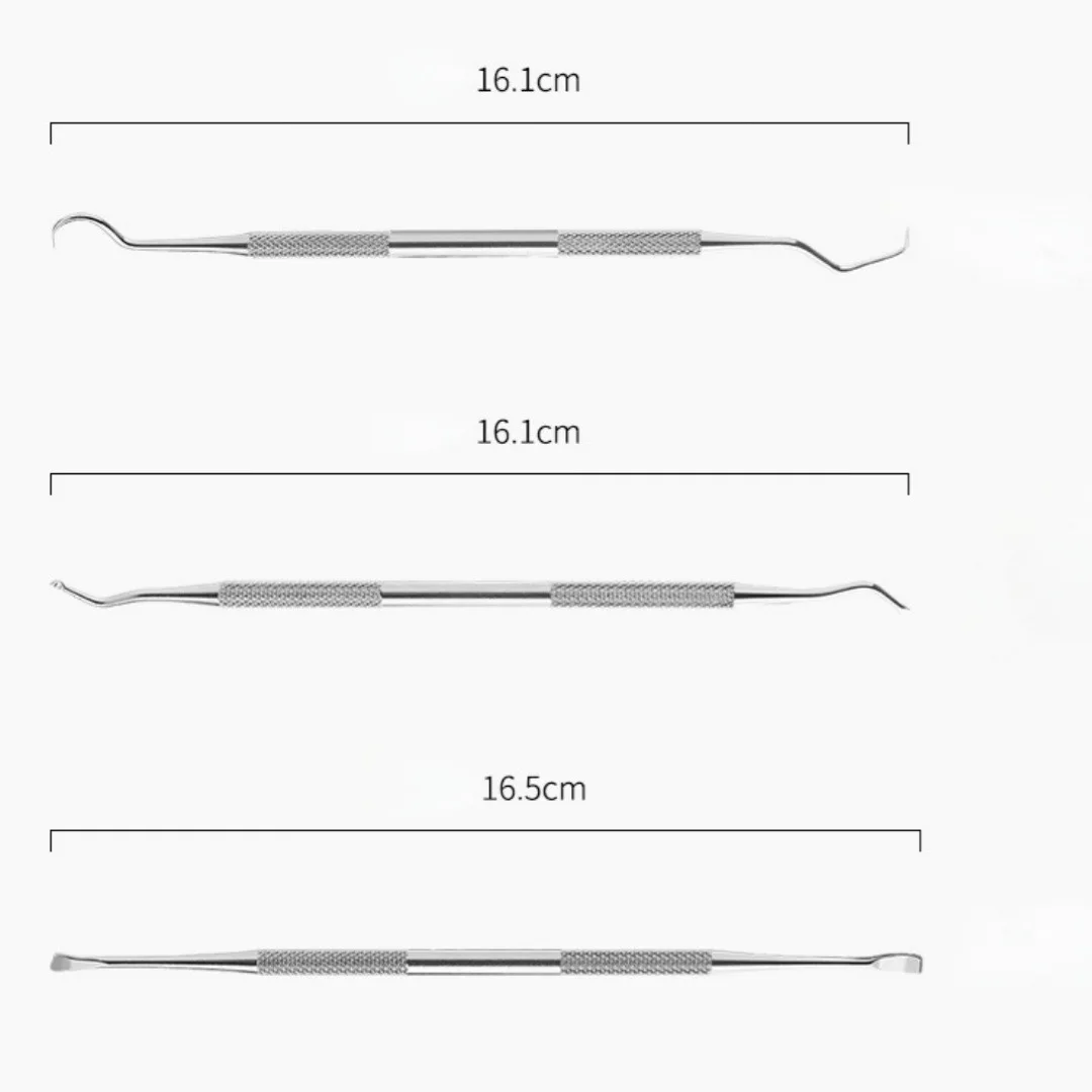 Kit d'outils de nettoyage dentaire en acier inoxydable, miroir, Double sonde, houe faucille, soins professionnels pour dentiste, Instruments de nettoyage des dents