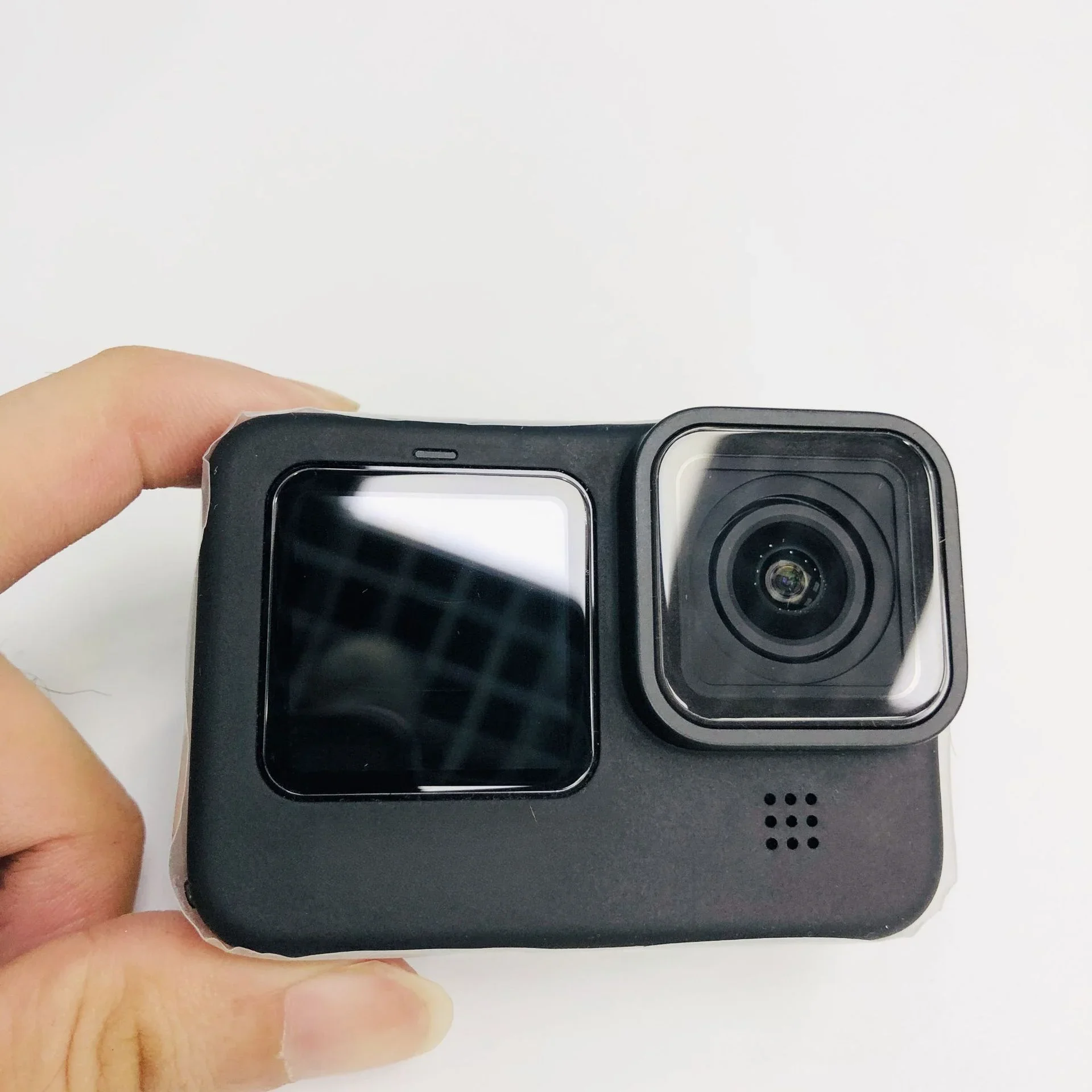 Ốp Lưng Silicon Cho GoPro Hero 10 9 Đen Kính Cường Lực Màng Bảo Vệ Ống Kính Dành Cho Đi Pro 10 9 Ốp Lưng