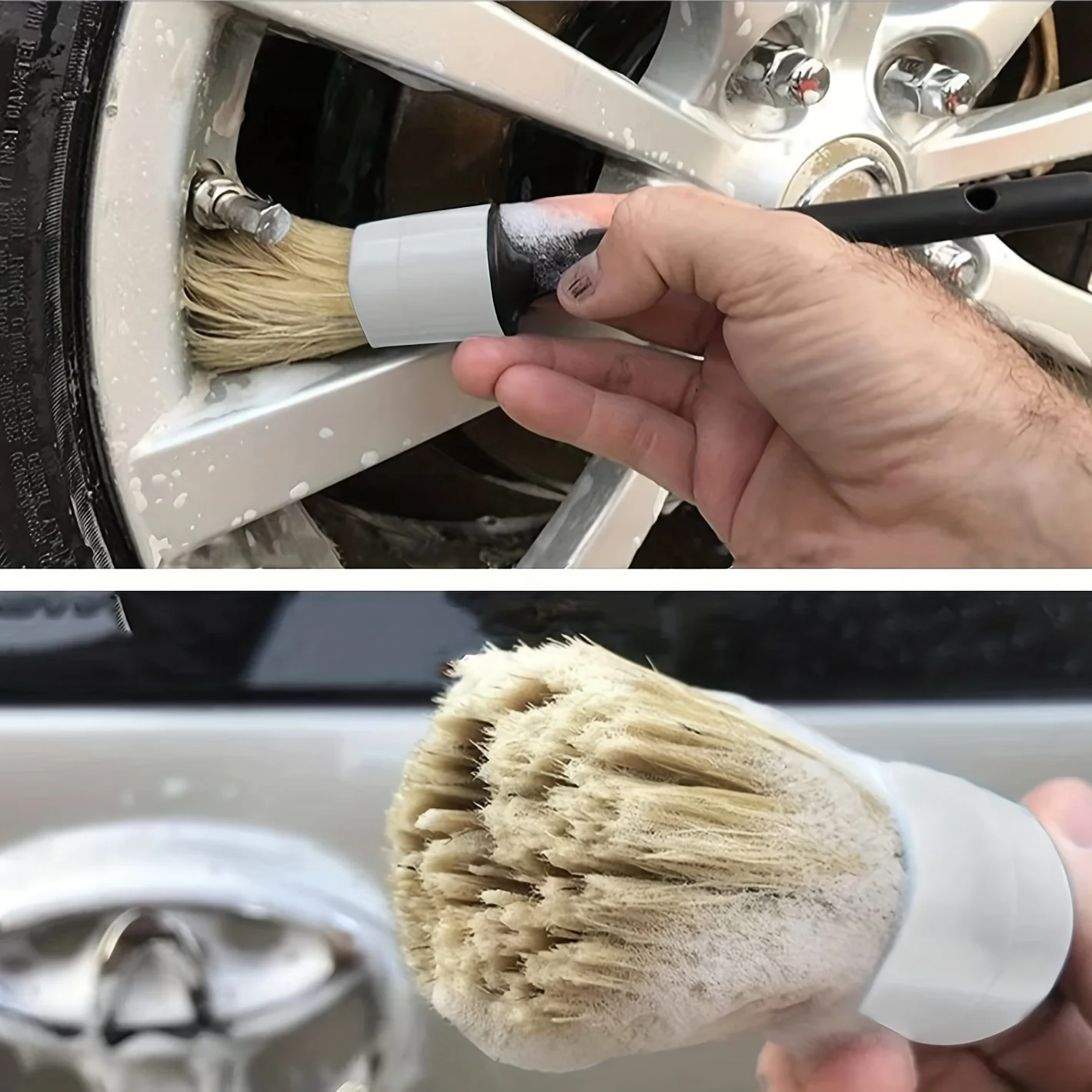 Cepillos ultrasuaves para detalles de coche, 5 piezas, perfectos para lavar emblemas, ruedas, Interior, accesorios para automóviles
