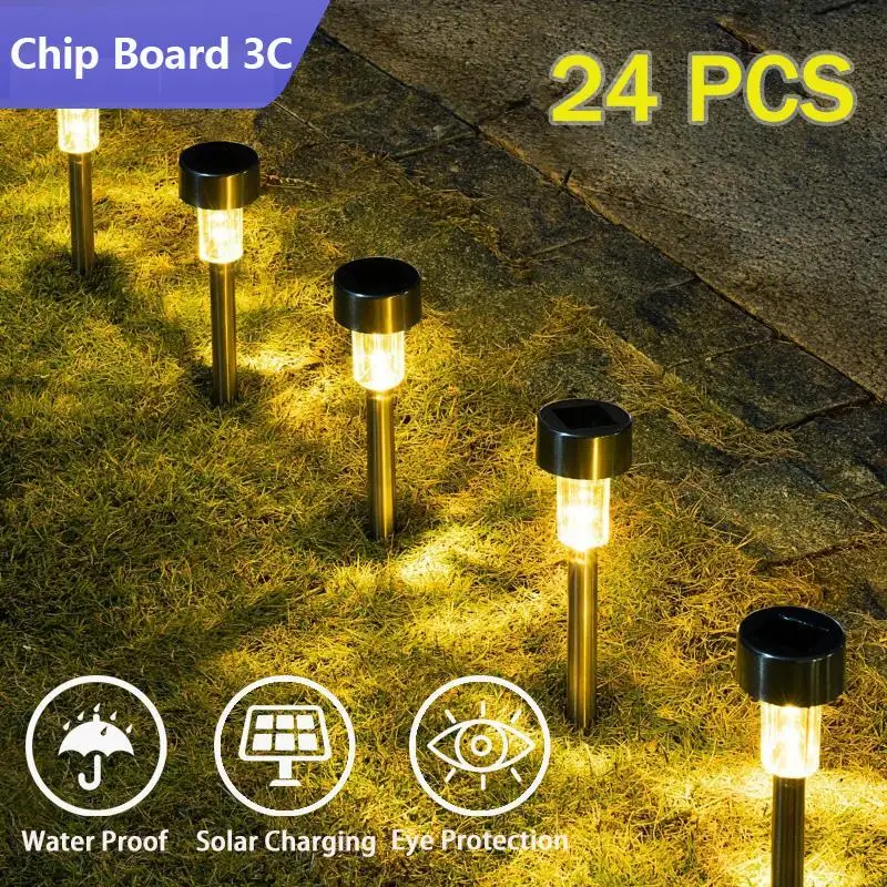 Luces solares para exteriores, lámpara de jardín con energía Solar, camino de paisaje impermeable para exteriores, Patio trasero, césped, Patio decorativo