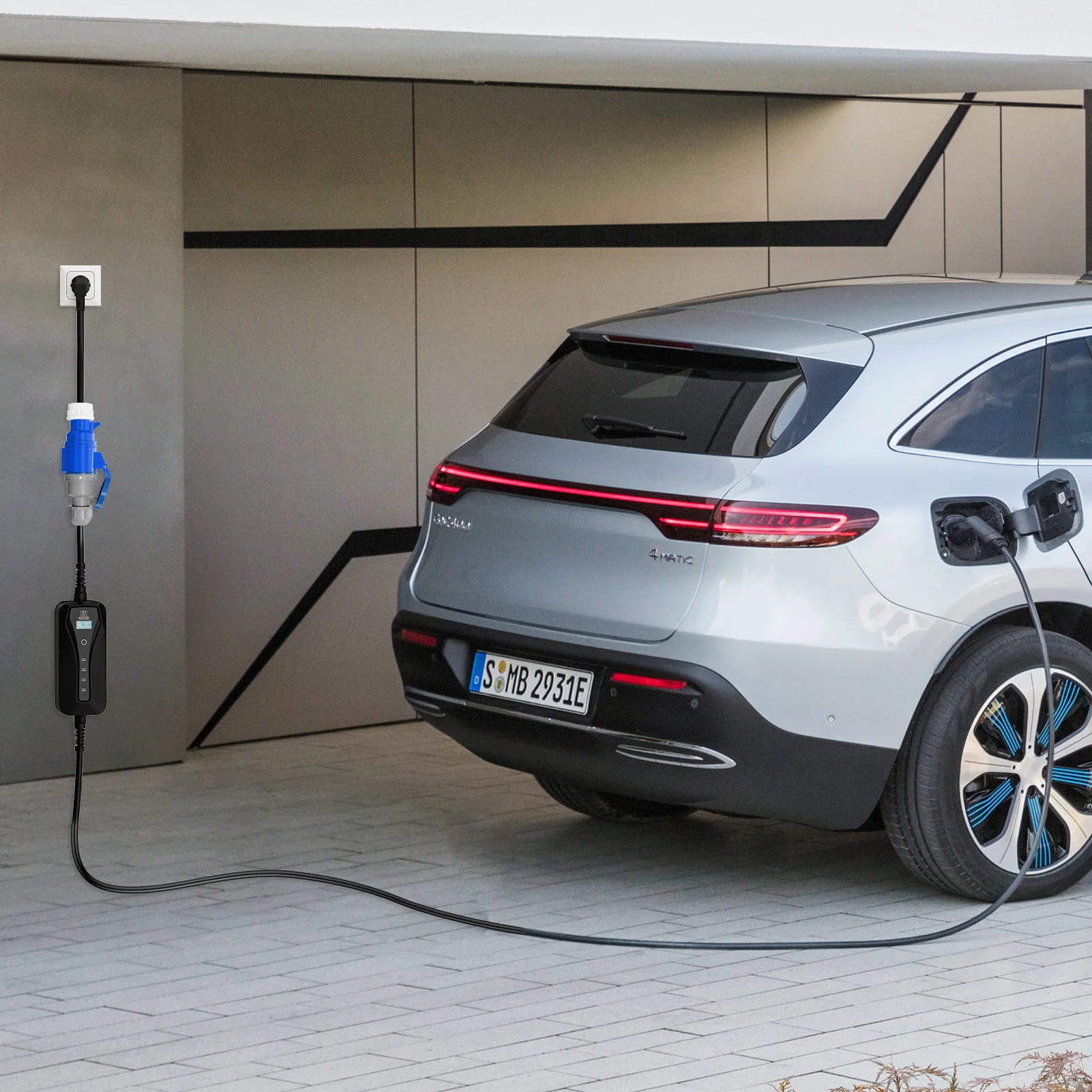 AFEEV EV Charger CEE Vrouwelijke Stekker 3 Pins Bule CEE naar Schuko Adapter Stopcontact Verlengen Kabel Sluit met 7KW 32A 1 Fase Oplader