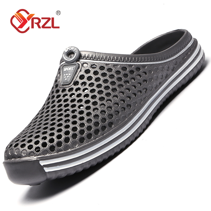 YRZL Männer Sommerschuhe Sandalen Herren Löcher Sandalen Hohl Atmungsaktive Flip-Flops Clogs Schuhe Mode Strand Hausschuhe Große Größe 45