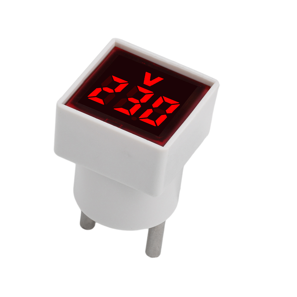 Mini voltímetro cuadrado LED Digital, amperímetro, indicador de corriente de voltaje, enchufe de la UE, Detector de prueba de amperios de 30mm, CA 50-500V