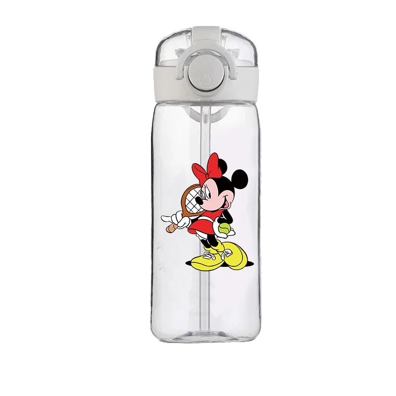 Disney Minnie Mouse น่ารักการ์ตูนถ้วยฟางเด็กนักเรียน DROP-Resistant ฤดูร้อนใหม่แก้วน้ําดูดีแบบพกพา