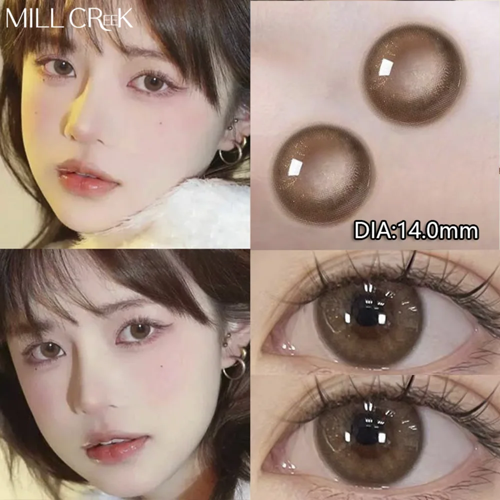 Xã MILL CREEK 2 Đôi Mắt Tự Nhiên Liên Lạc Với Ống Kính Với Cận Thị Đơn Thuốc Xanh Dương Tròng Màu Khói Đen Tròng Kính Làm Đẹp Học Trò Trang Điểm Hàng Năm