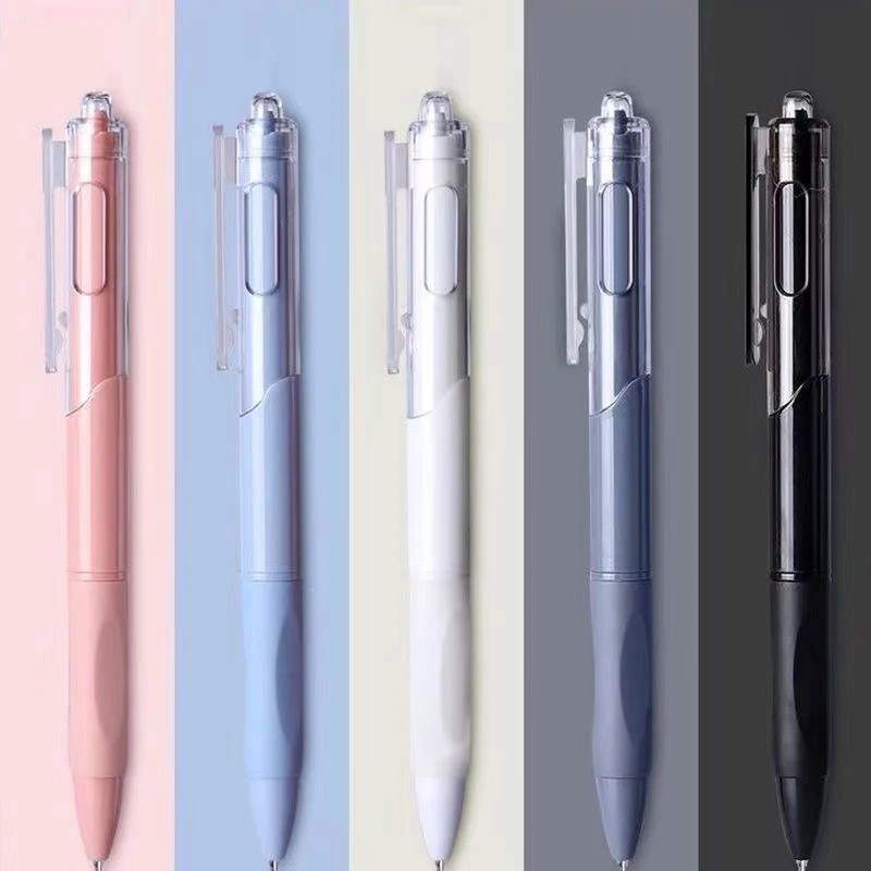 ปากกาลูกลื่นคลิก 0.5 มม. สีดําสวยงามสูง 5 แพ็คสําหรับใช้ในสํานักงานและอ่านหนังสือ