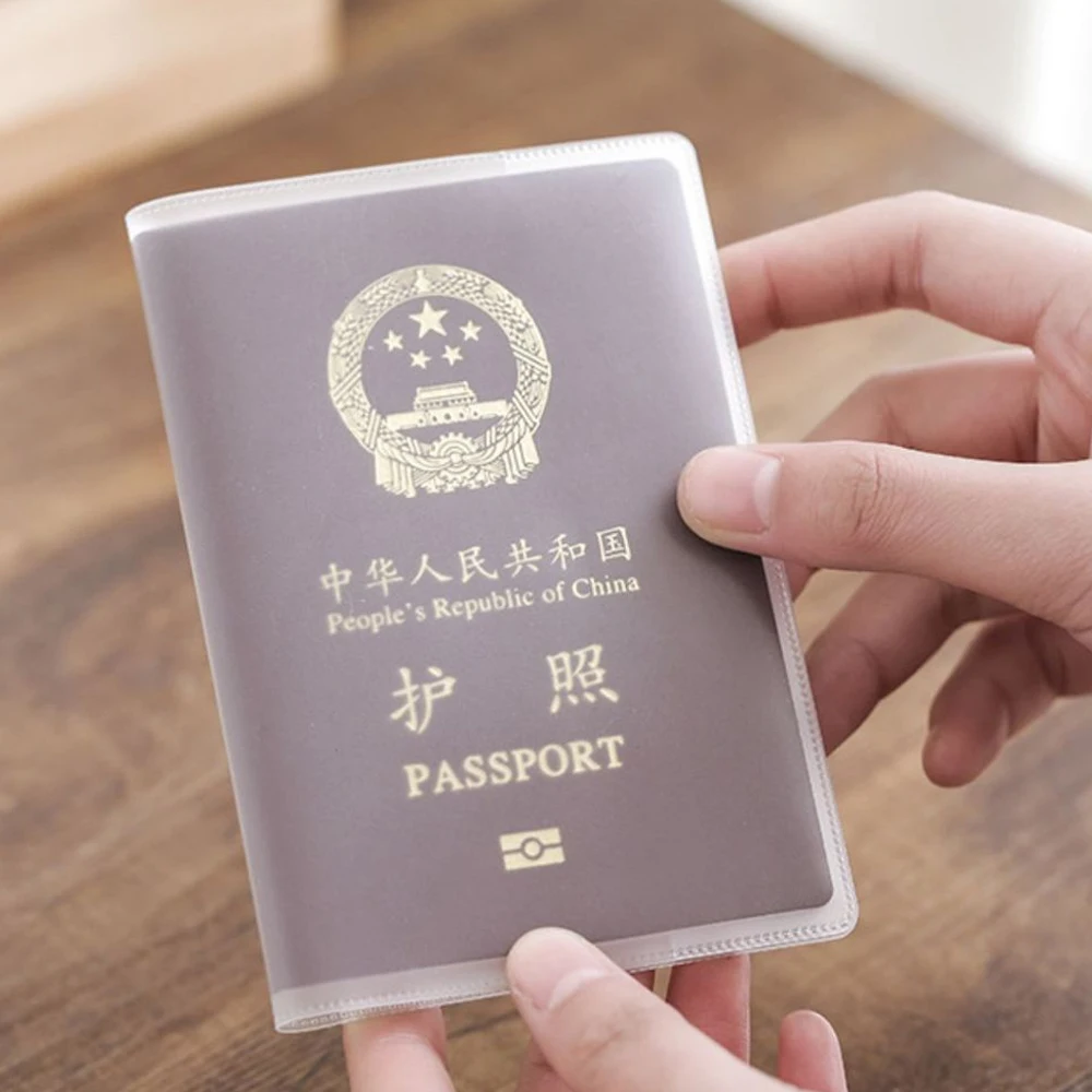 1-4pcs capa protetora de passaporte transparente fosco, material de PVC caixa de documentos à prova d'água