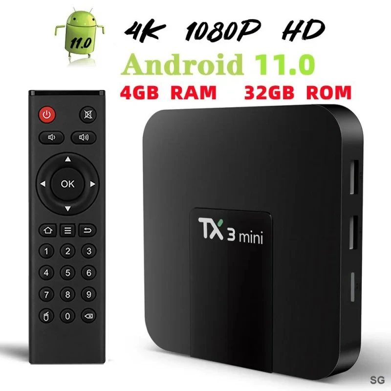 Original Tanix TX3 mini Android 11.0 Allwinner H313 2G 16G 2,4G WiFi 4K TX3 TV Box Smart H. 265 1G 8G TX6 TV-BOX