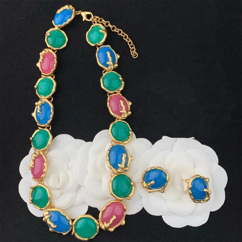 Brincos geométricos de cores doces, colar gargantilha para mulheres e meninas, joias vintage, temperamento, presente para festa, atacado
