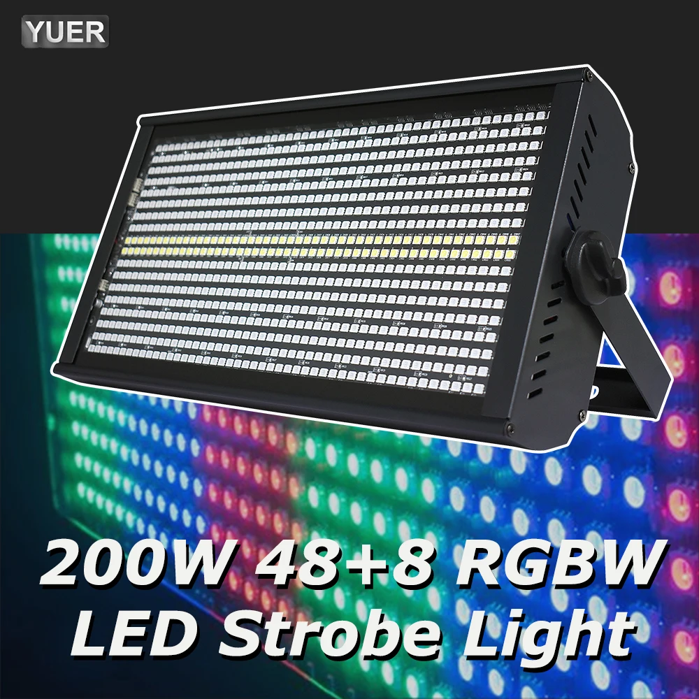 200 Вт светодиодный 48 + 8 сегментов RGB + белый стробоскоп с эффектом стирки сценическое освещение для вечеринки Dj Disco Крытый клубный бар стробоскопы DMX Control
