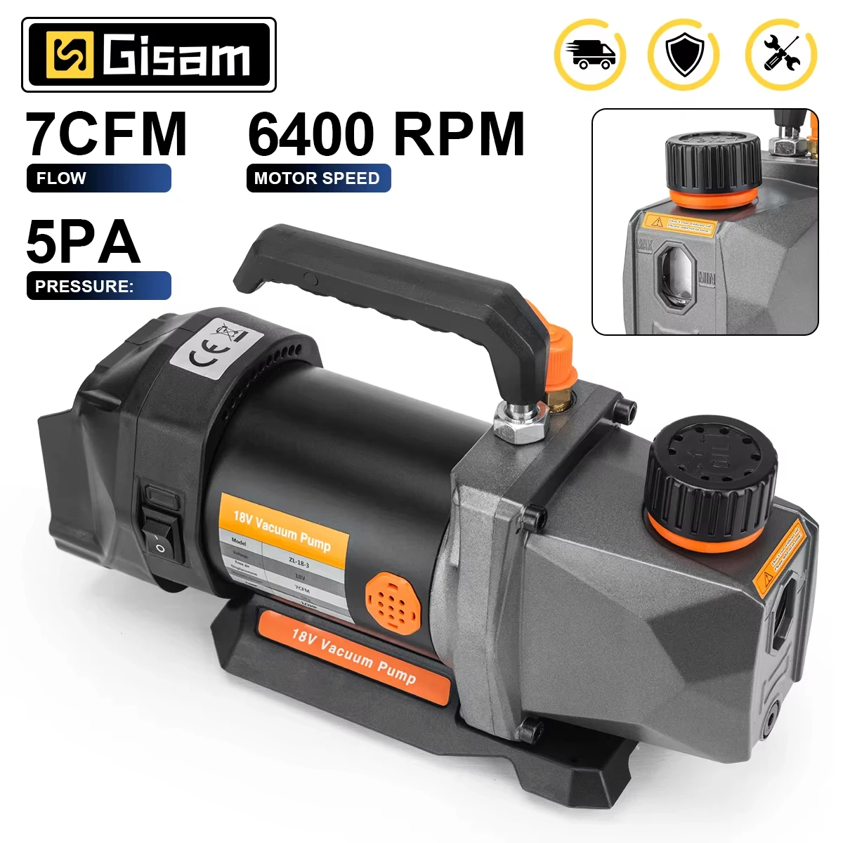 GΣ 7CFM 1/2 PS Vakuumpumpe Kühlung Vakuumpumpe Kältemittel Auto Klimaanlage Reparaturwerkzeug für Makita 18 V Batterie Pin