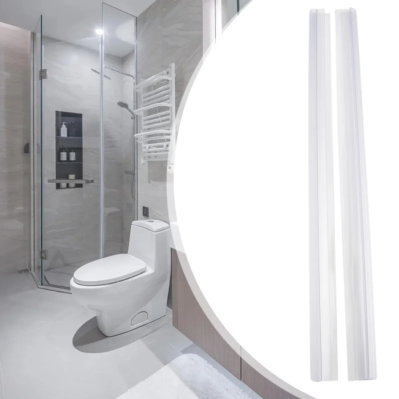 2 шт., уплотнительная лента для экрана для душа в ванной комнате, ПВХ, 4-6 мм, уплотнительная лента для нижней части стеклянной двери, блокирующая воду, 50 см