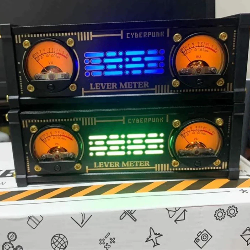 Misuratore di livello VU analogico elettronico Controller vocale con luce RGB con decorazioni desktop retroilluminate