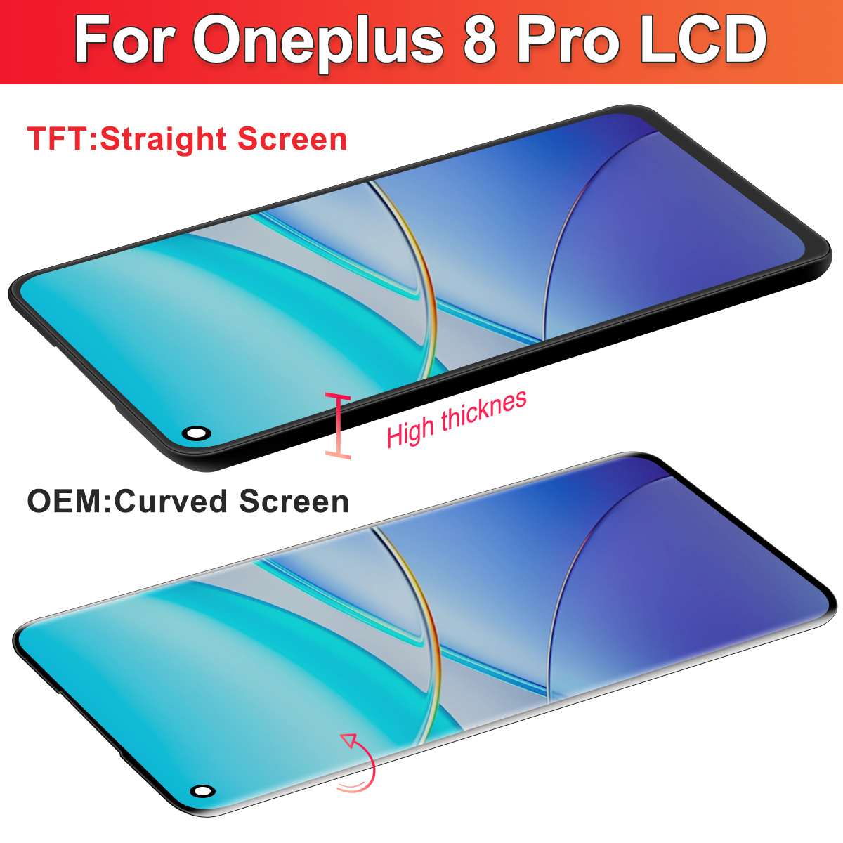 6.78 ''OnePlus 8 プロテスト済み 1 + 8Pro IN2023 IN2020 IN2021 LCD ディスプレイタッチスクリーンデジタイザアセンブリの交換