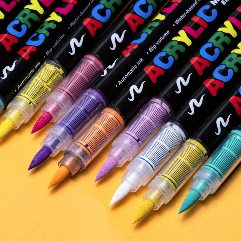 3 Stück Guangna8101 gerader flüssiger Acryl-Markierungsstift mit weichem Kopf, undurchsichtige Farbe, stapelbarer Markierungsstift, Graffiti-Malerei, Kunstpinsel