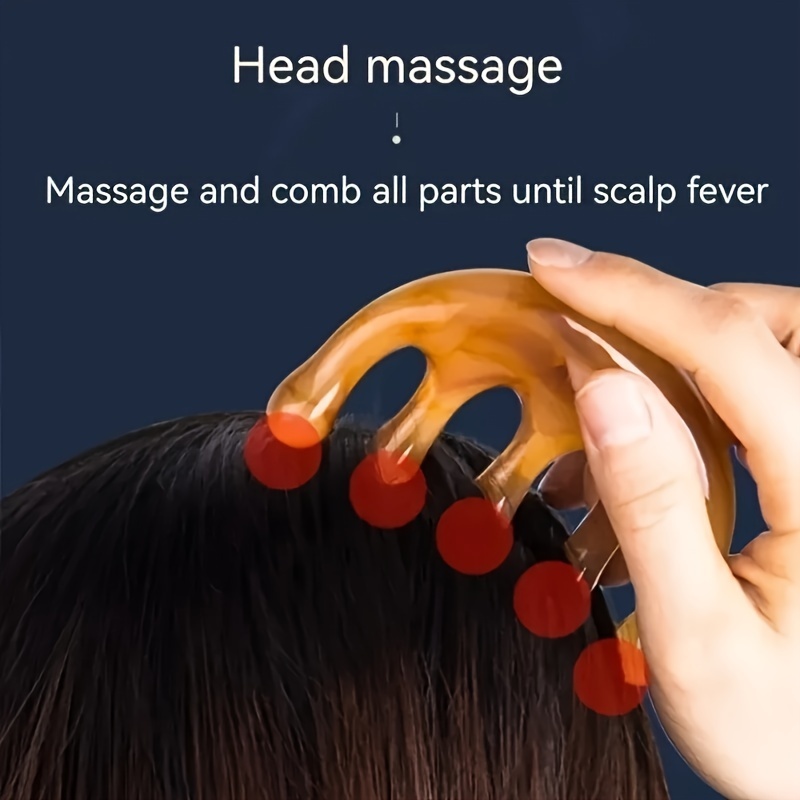 Hars Vijf-Tand Meridiaan Massage Kam voor Hoofdhuid en Meridiaan, Acupunt Grote Tanden Hoofd Hele Lichaam Spier Tool Draagbare Kleine Kam