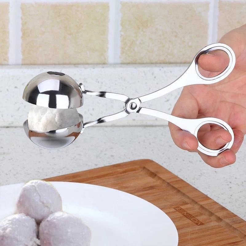 Herramienta para hacer bolas de carne, Clip redondo de acero inoxidable, cuchara moldeadora de bolas de arroz, molde para hacer albóndigas, utensilio de cocina relleno antiadherente