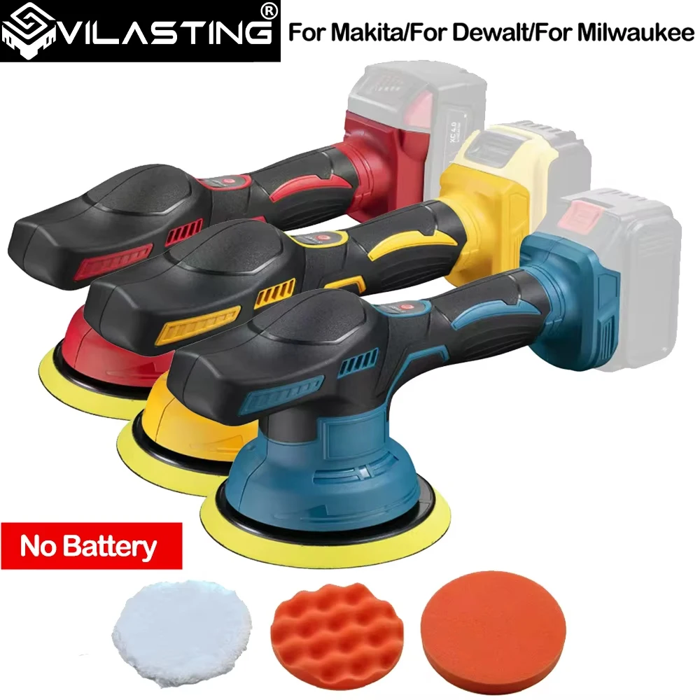 Pulidor de coche inalámbrico, 8 engranajes, ajustable, eléctrico, encerado, lijado, sellado, herramienta de esmalte, compatible con batería Dewalt/Milwaukee/makita de 20V