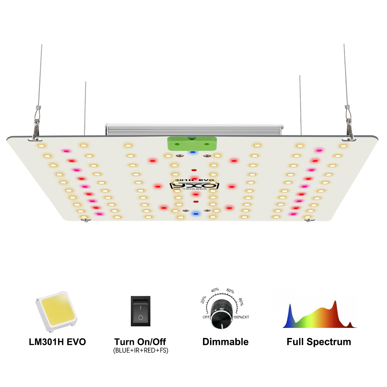 YXO 65 ワット 120 ワットフルスペクトル LED 成長ライト LM301H EVO フルスペクトル植物ランプ水耕植物成長照明 VEG BLOOM