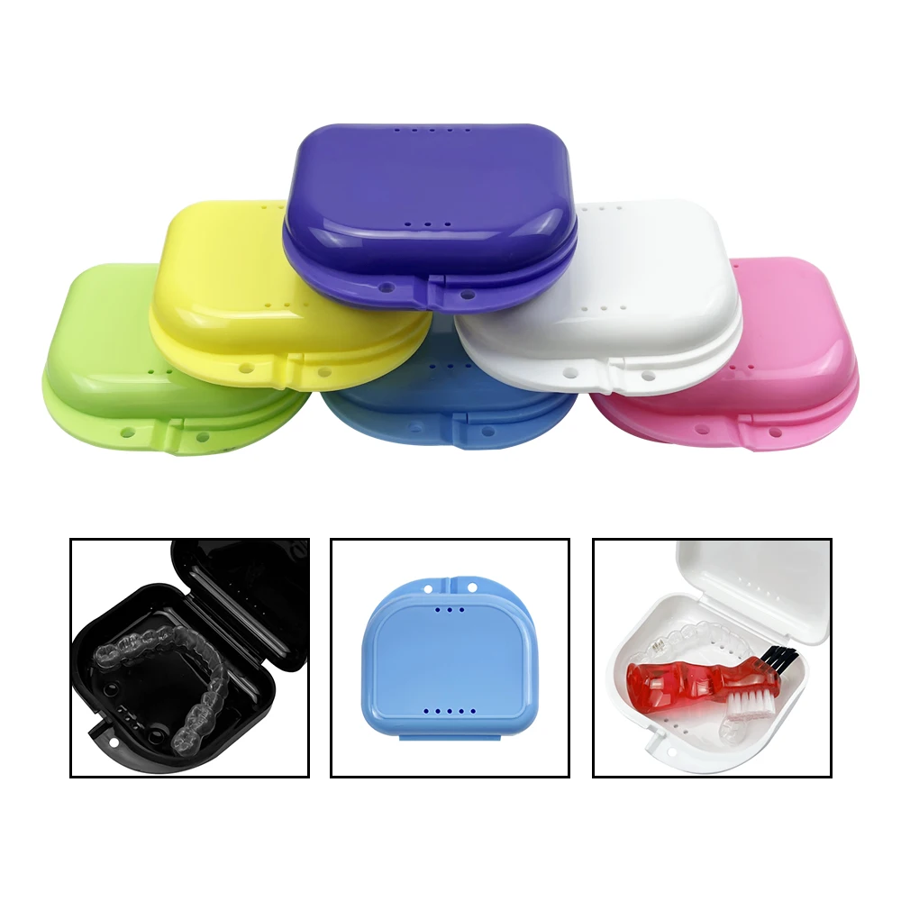 5Pcs Tooth Retainer Vent Holes Tooth Box Orthodontic Braces Container Mouthguard Guard Denture Storage Case Clean Organizer